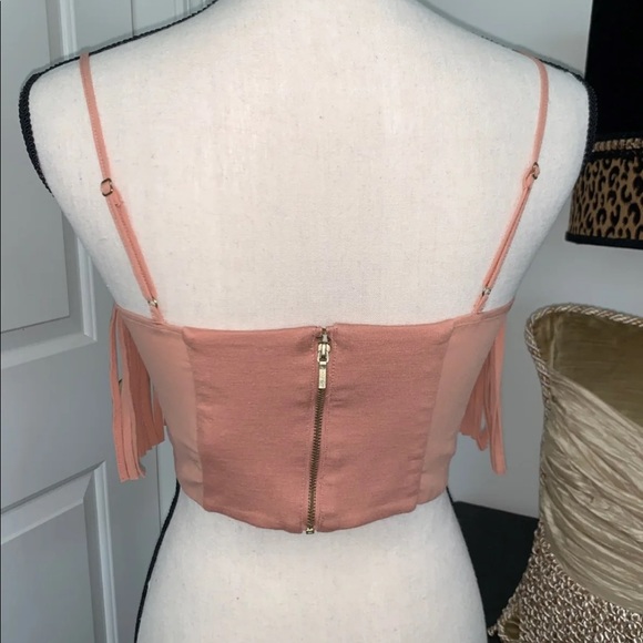 🎀BeBe Dry Cleaned Fringed Peach Crop Top - Picture 5 of 8